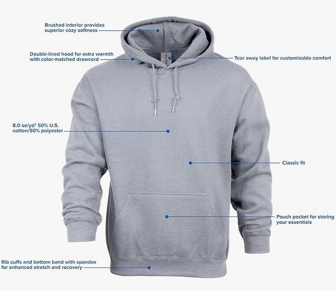 Harrison Hoyas Cross Country Embroidered Grey Hoodie