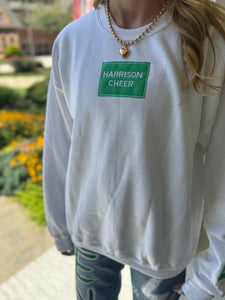 Harrison Hoyas Flag Cheer Patch Crewneck Sweatshirt
