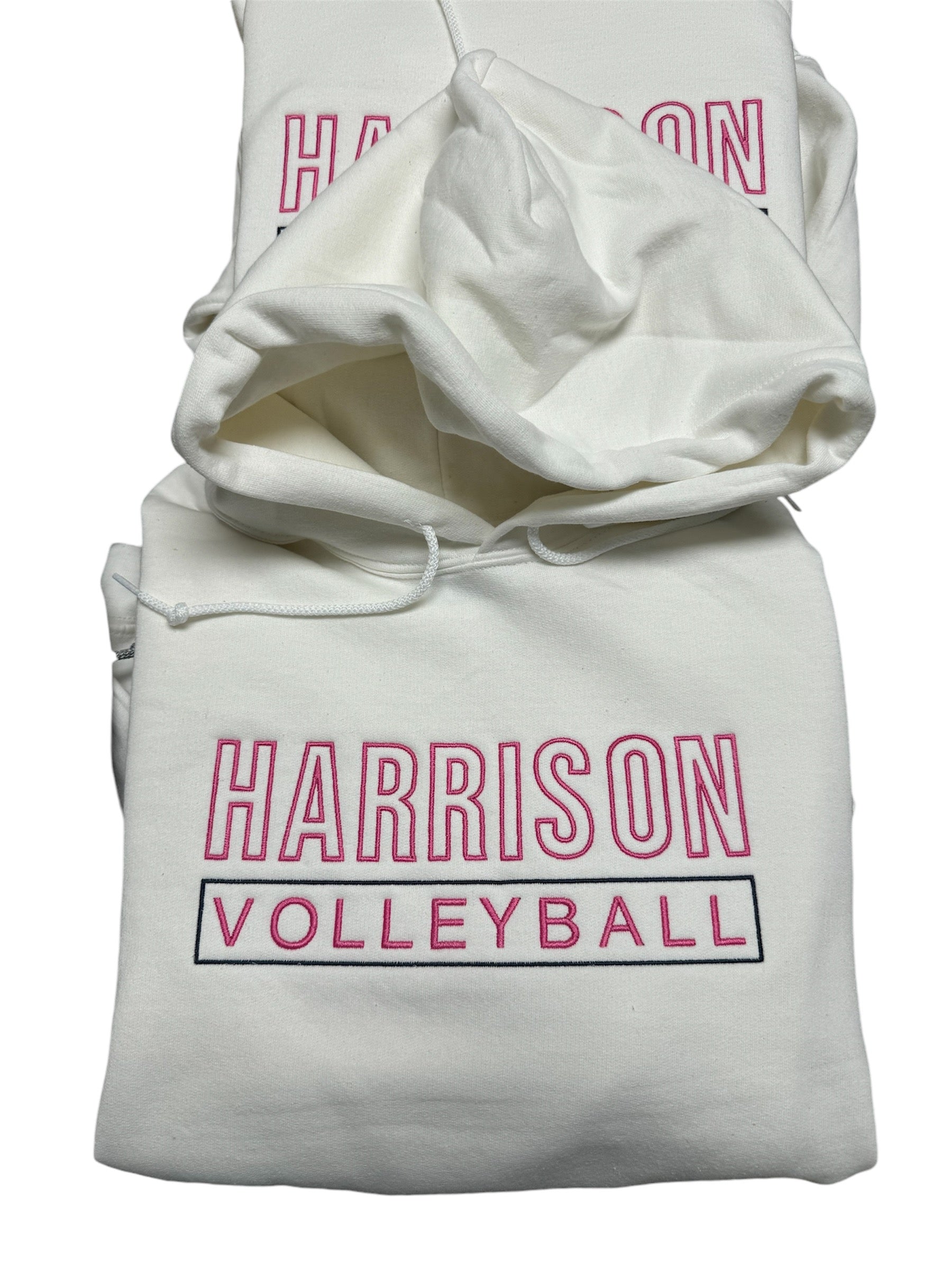 Harrison Hoyas Volleyball Embroidered White Hoodie