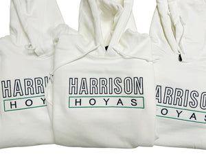 Harrison Hoyas Embroidered White Hoodie