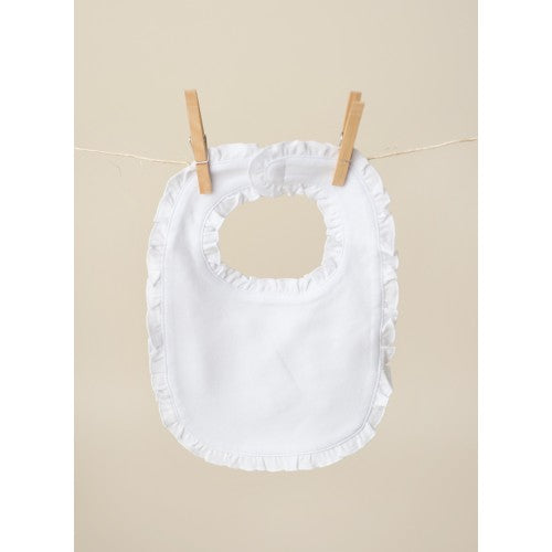 Little Darling Duck Trio Embroidered Monogrammed Baby Girl Ruffle Bib