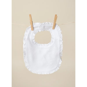 Easter Bunny Trio Embroidered Monogrammed Baby Girl Ruffle Bib