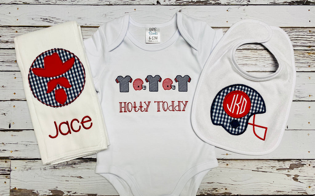 Ole Miss Themed Baby Boy Gift set