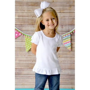 Biggest Sister Feather Arrow Embroidered Girl Ruffle Shirt